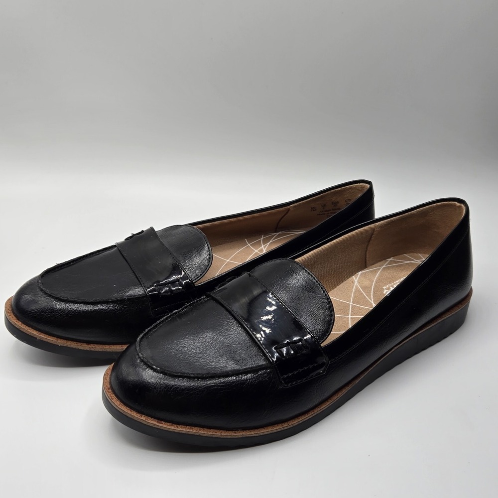 Life Stride with Memory Foam Comfort Black Leather Slip-on Shoes Size 7M - EUC